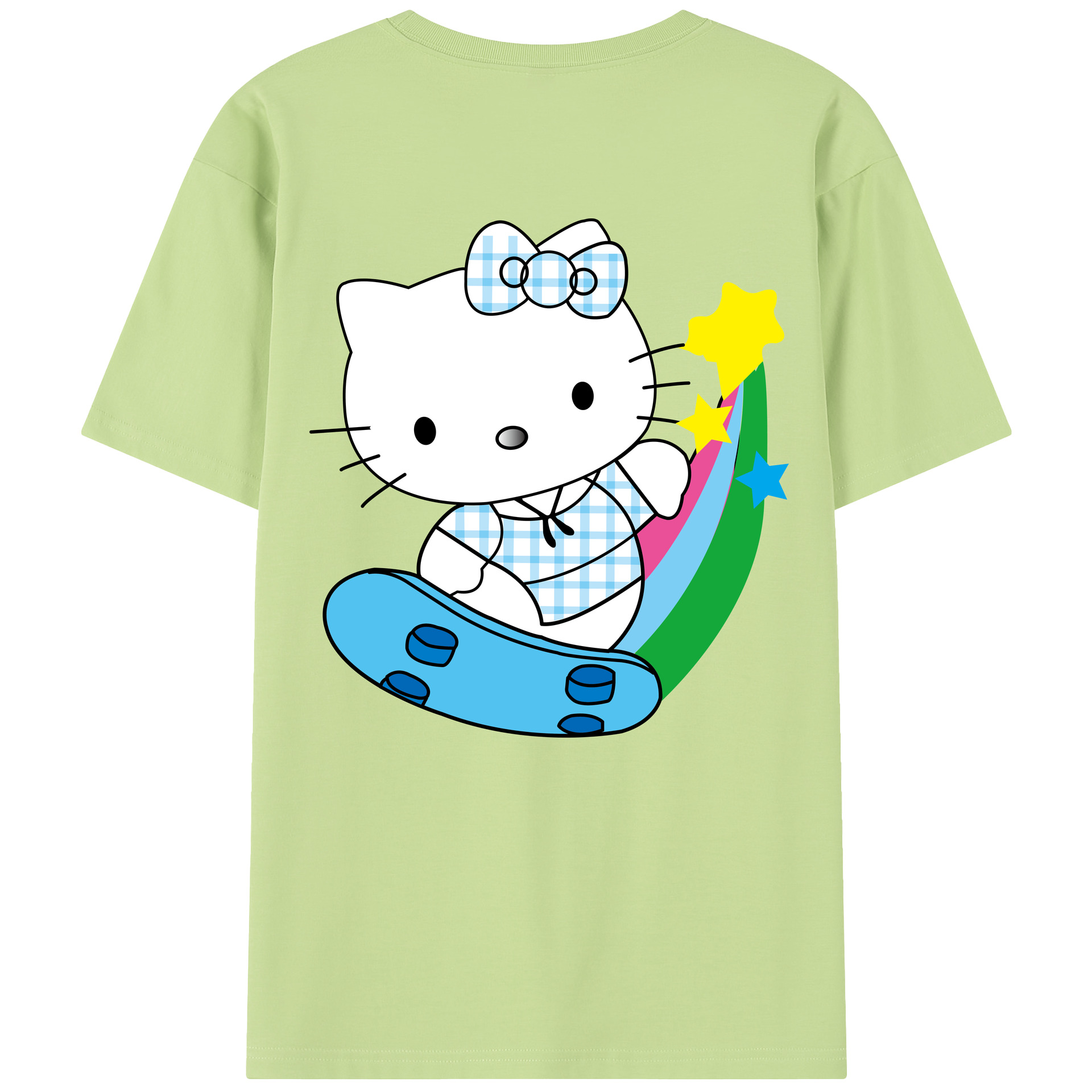 （画像用） Hello Kitty ハローキティ 綿100％半袖Tシャツ（背面プリント）